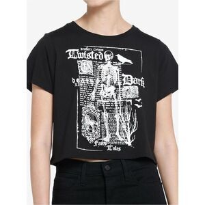 Thorn & Fable Skeleton Dark Story Girls Crop T-Shirt (Med)